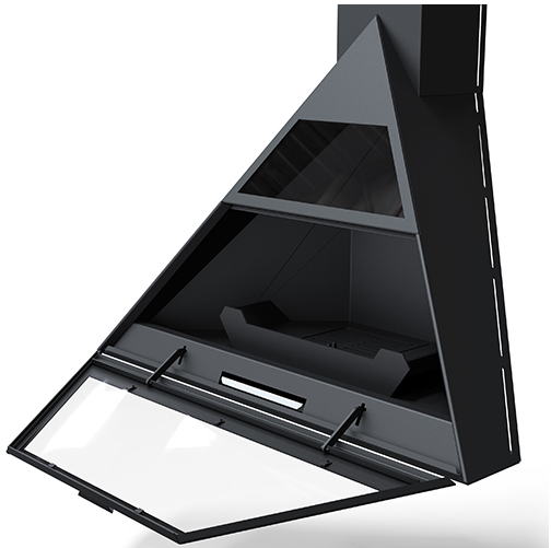 Admeto Fireplace Suspended Corner Fireplace