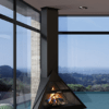Admeto Fireplace Suspended Corner Fireplace