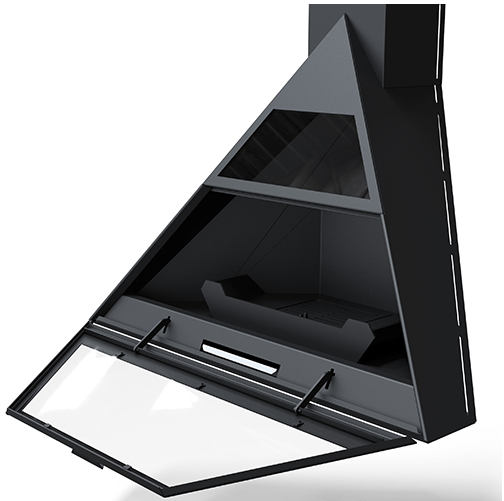 Admeto Fireplace Suspended Corner Fireplace