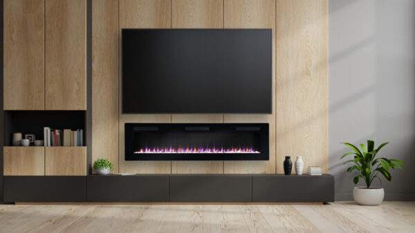 Cabinet,Tv,In,Modern,Living,Room,With,Decoration,On,Wooden Dimplex Sierra 72